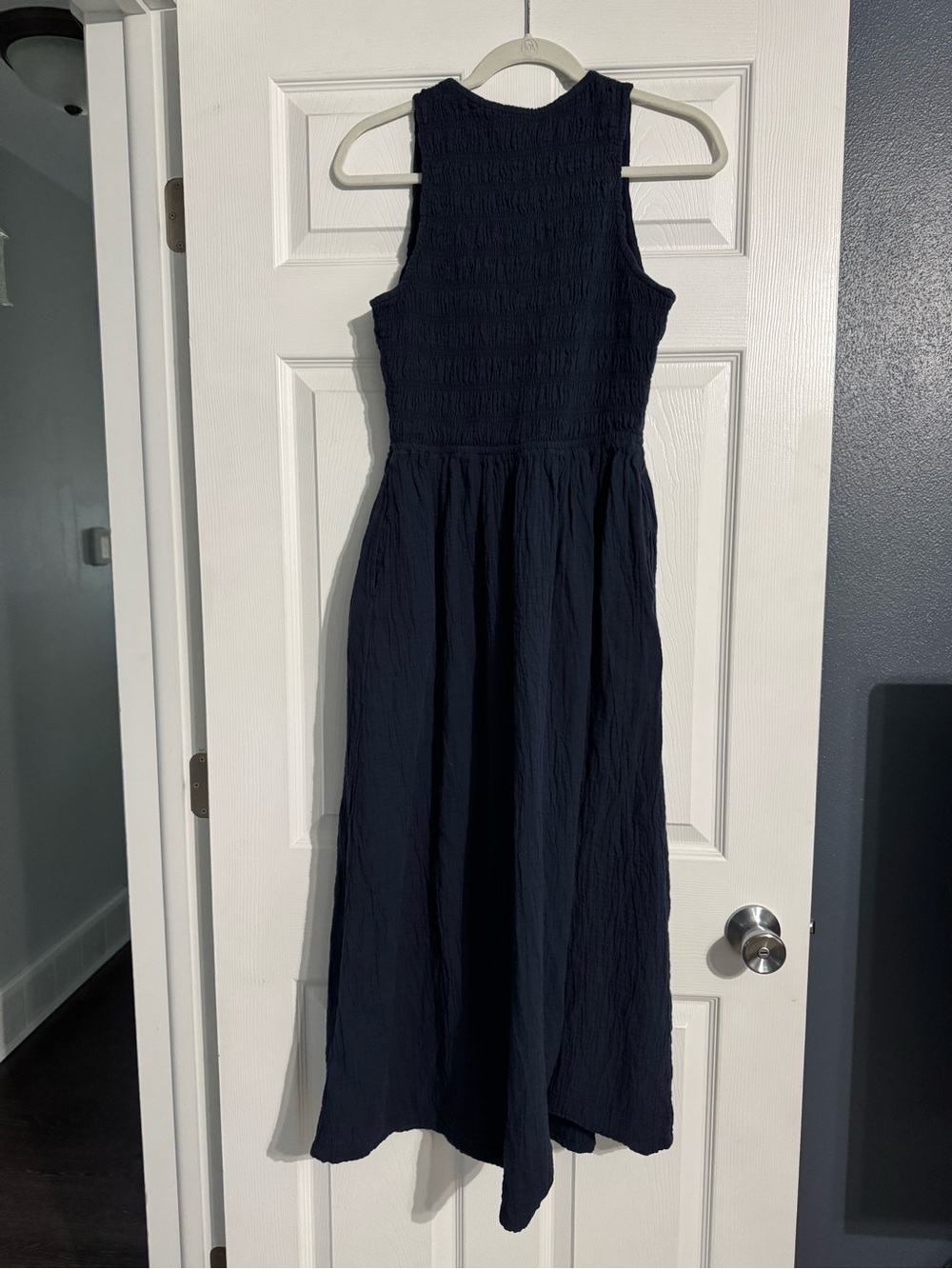 Pact Navy Sleeveless Maxi Dress with Smocked Bodice - Picture 2 of 6